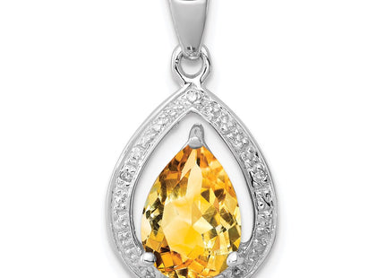Sterling silver diamond pendant