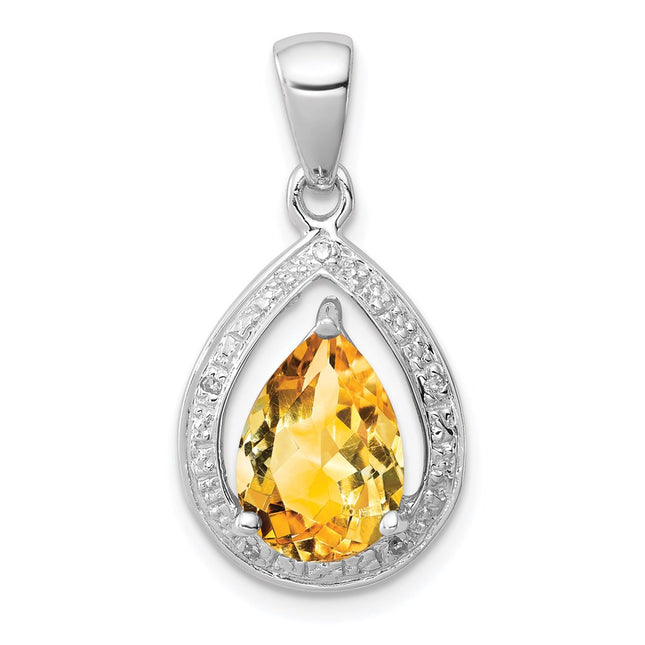 Sterling silver diamond pendant