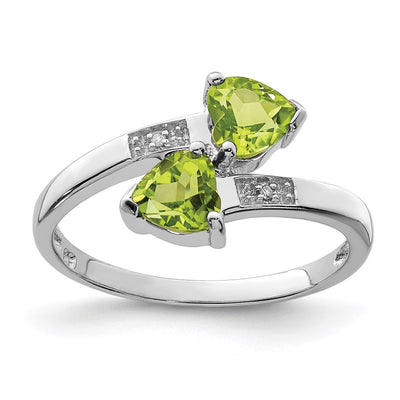 Sterling silver diamond heart ring