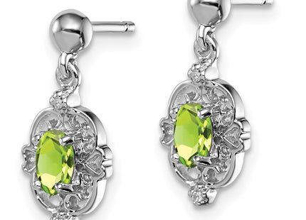 Sterling silver diamond earrings, alternate view