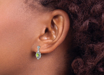 Sterling silver diamond earrings, another view