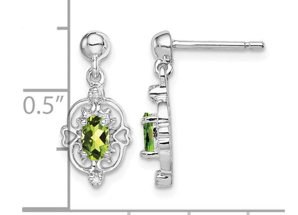 Sterling silver diamond earrings, further view