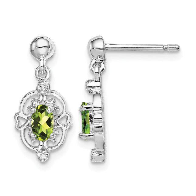 Sterling silver diamond earrings