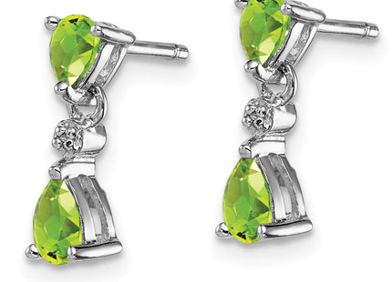 Sterling silver diamond earrings, alternate view