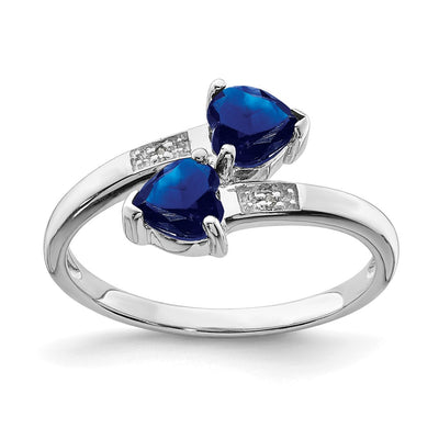 Sterling silver diamond heart ring