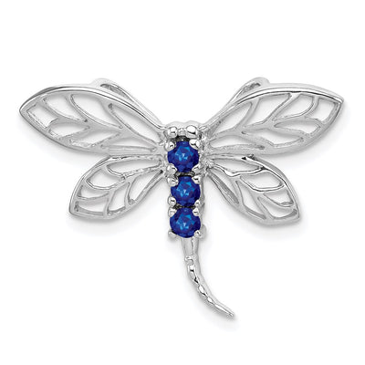 Sterling silver sapphire dragonfly pendant