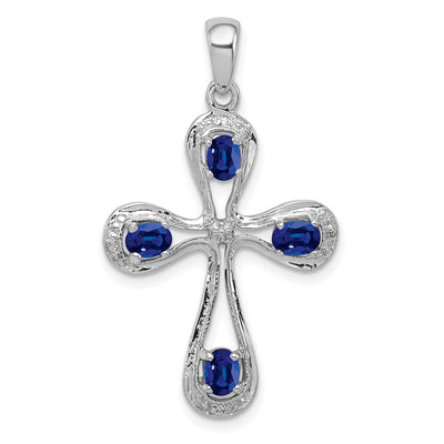 Sterling silver diamond cross pendant
