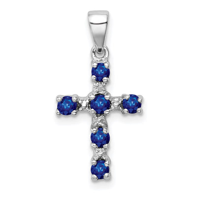 Sterling silver diamond cross pendant
