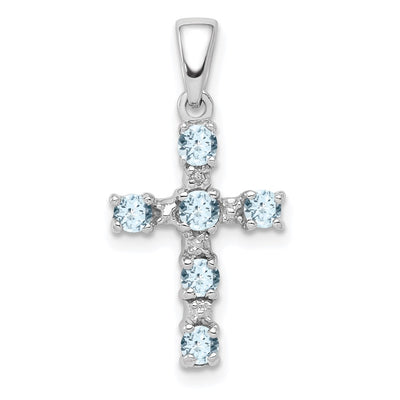 Sterling silver diamond cross pendant