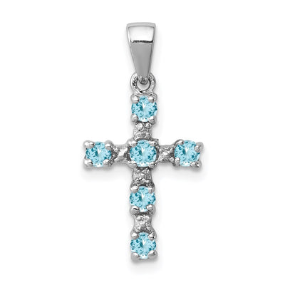Sterling silver diamond cross pendant