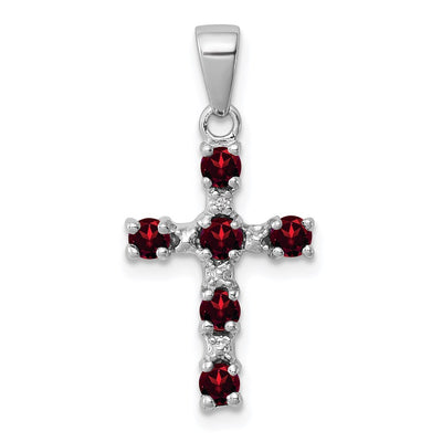 Sterling silver diamond cross pendant