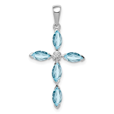 Sterling silver diamond cross pendant