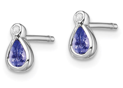 Sterling silver diamond earrings, alternate view