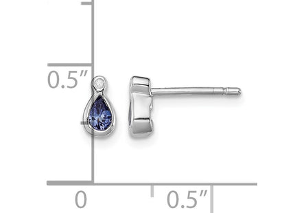 Sterling silver diamond earrings, further view