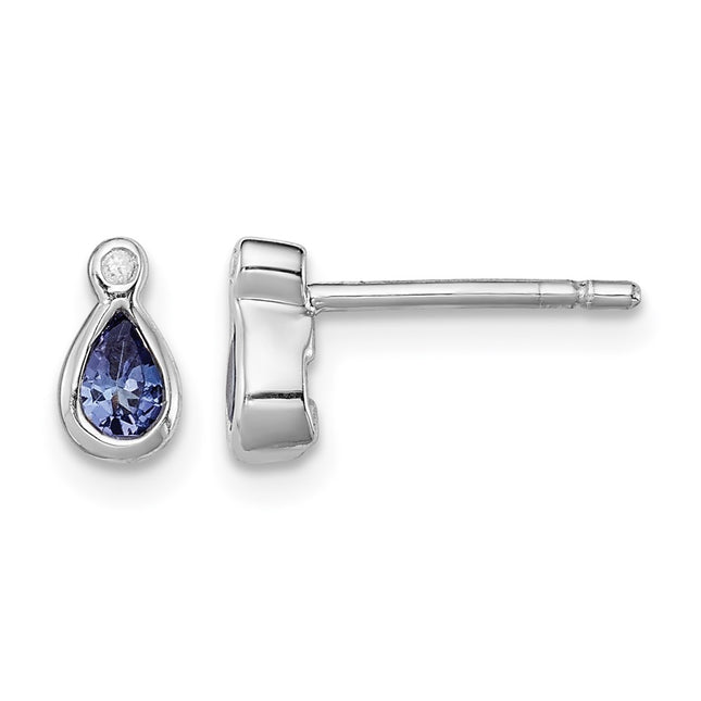 Sterling silver diamond earrings