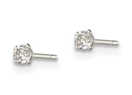 Sterling silver cubic zirconia stud earrings, alternate view