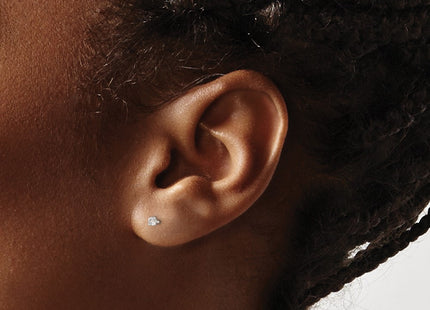 Sterling silver cubic zirconia stud earrings, another view