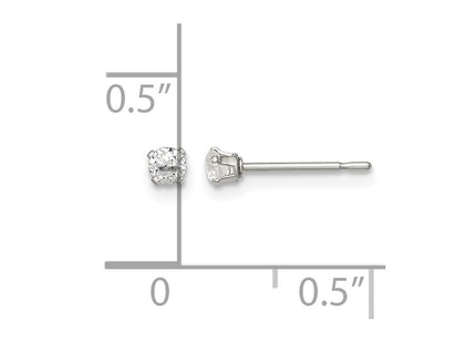 Sterling silver cubic zirconia stud earrings, further view