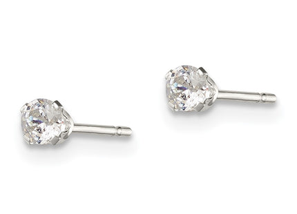 Sterling silver cubic zirconia stud earrings, alternate view