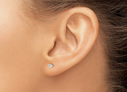 Sterling silver cubic zirconia stud earrings, another view