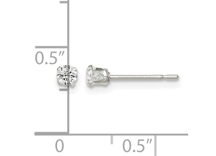 Sterling silver cubic zirconia stud earrings, further view