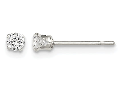 Sterling silver cubic zirconia stud earrings