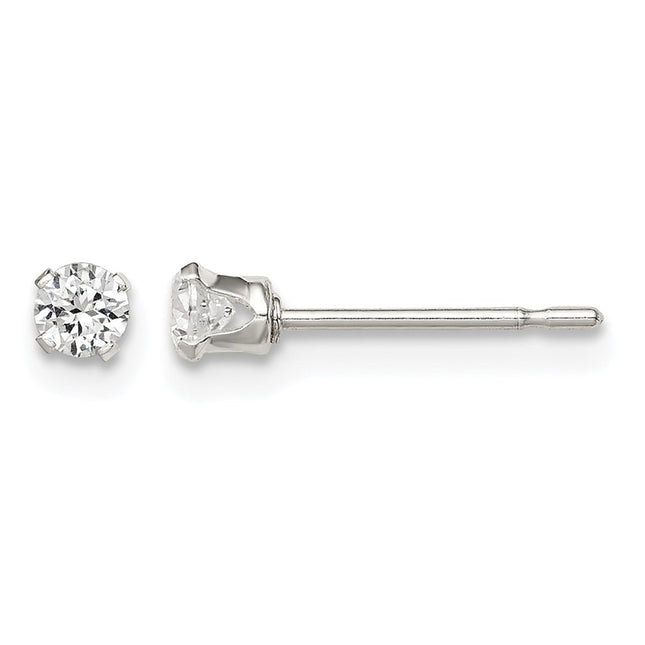 Sterling silver cubic zirconia stud earrings