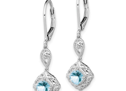 Sterling silver aquamarine earrings, alternate view