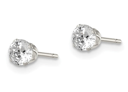 Sterling silver cubic zirconia stud earrings, alternate view