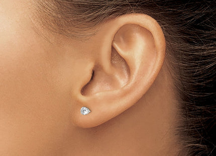 Sterling silver cubic zirconia stud earrings, another view