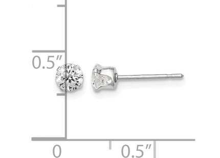 Sterling silver cubic zirconia stud earrings, further view