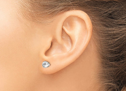 Sterling silver cubic zirconia stud earrings, another view