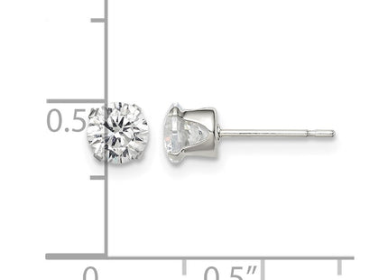 Sterling silver cubic zirconia stud earrings, further view