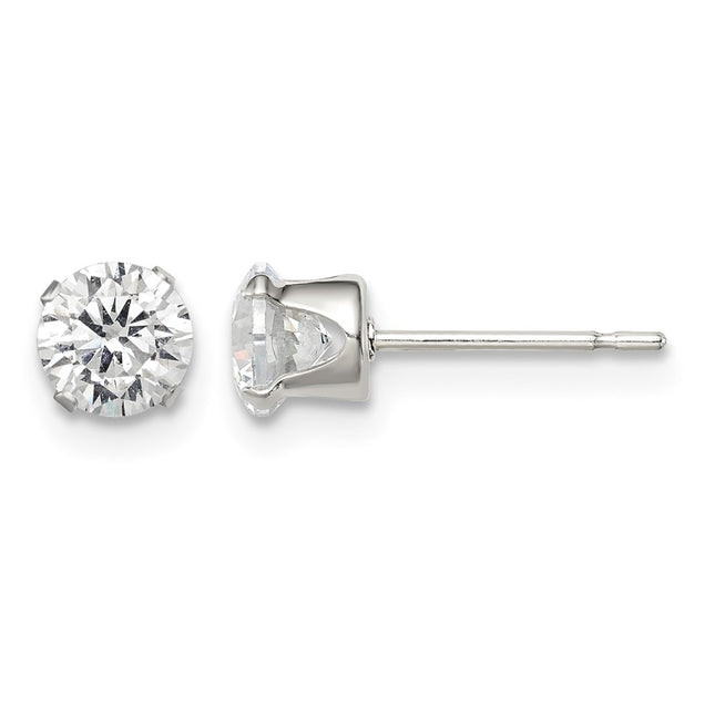 Sterling silver cubic zirconia stud earrings