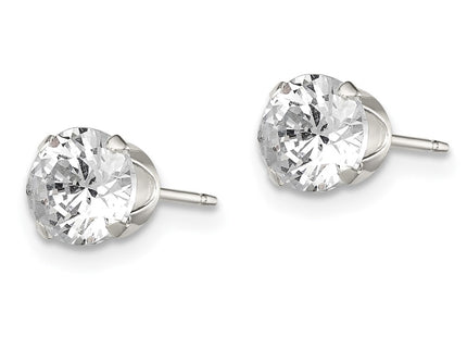 Sterling silver cubic zirconia stud earrings, alternate view