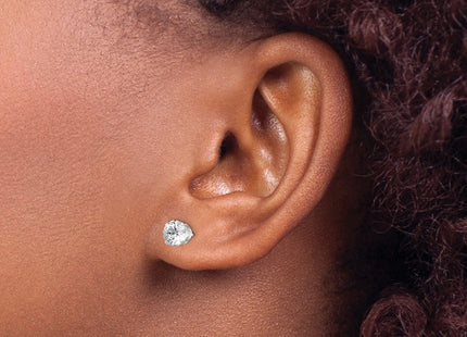 Sterling silver cubic zirconia stud earrings, another view