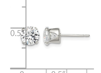 Sterling silver cubic zirconia stud earrings, further view
