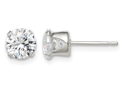Sterling silver cubic zirconia stud earrings