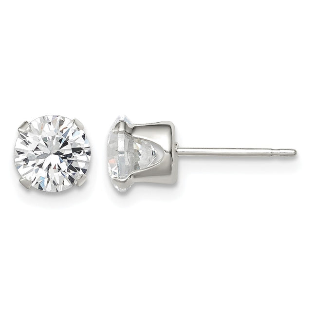 Sterling silver cubic zirconia stud earrings