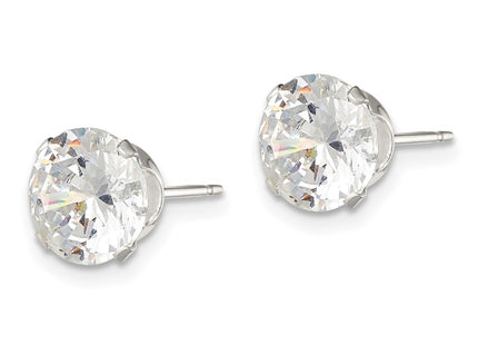 Sterling silver cubic zirconia stud earrings, alternate view