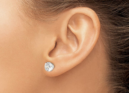Sterling silver cubic zirconia stud earrings, another view