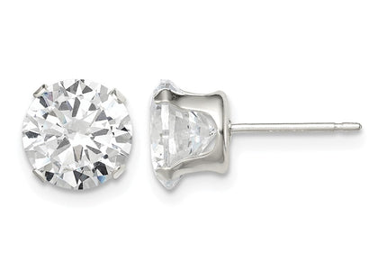 Sterling silver cubic zirconia stud earrings