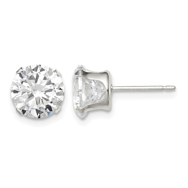 Sterling silver cubic zirconia stud earrings