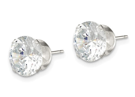Sterling silver cubic zirconia stud earrings, alternate view