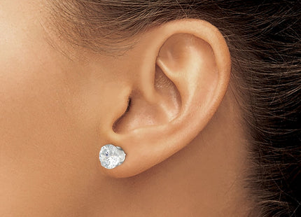 Sterling silver cubic zirconia stud earrings, another view