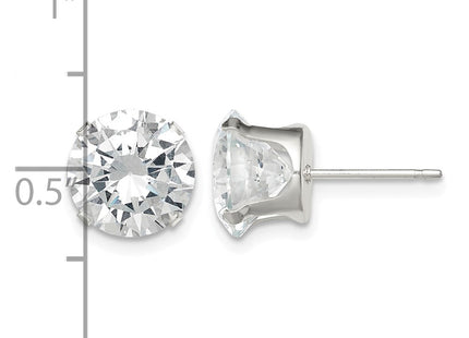 Sterling silver cubic zirconia stud earrings, further view