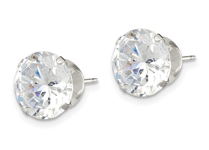 Sterling silver cubic zirconia stud earrings, alternate view