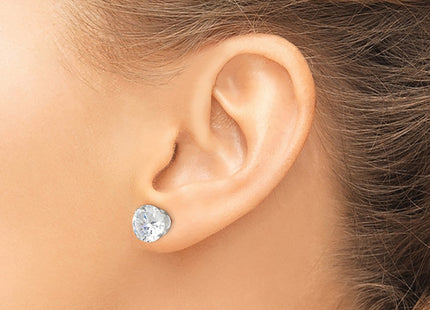 Sterling silver cubic zirconia stud earrings, another view