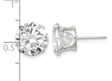 Sterling silver cubic zirconia stud earrings, further view