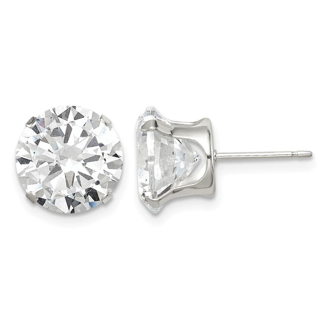 Sterling silver cubic zirconia stud earrings